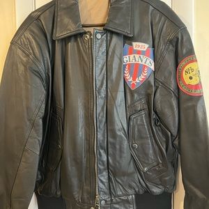NFL NY Giants leather jacket size Large